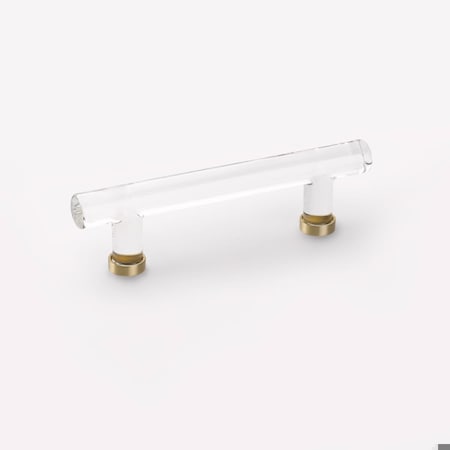 Emtek Bar Crystal Cabinet Pull with 4 in Center to Center Satin Brass Finish 86724US4